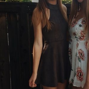 Grey High Neck Dress